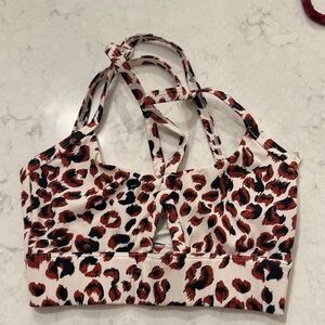 Varley xs Leopard Print Strappy Women's Top